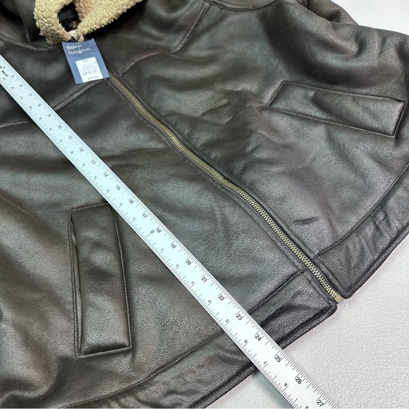 Universal Thread Sherling Lined Brown Leather Jacket Size XXL - Picture 8 of 8